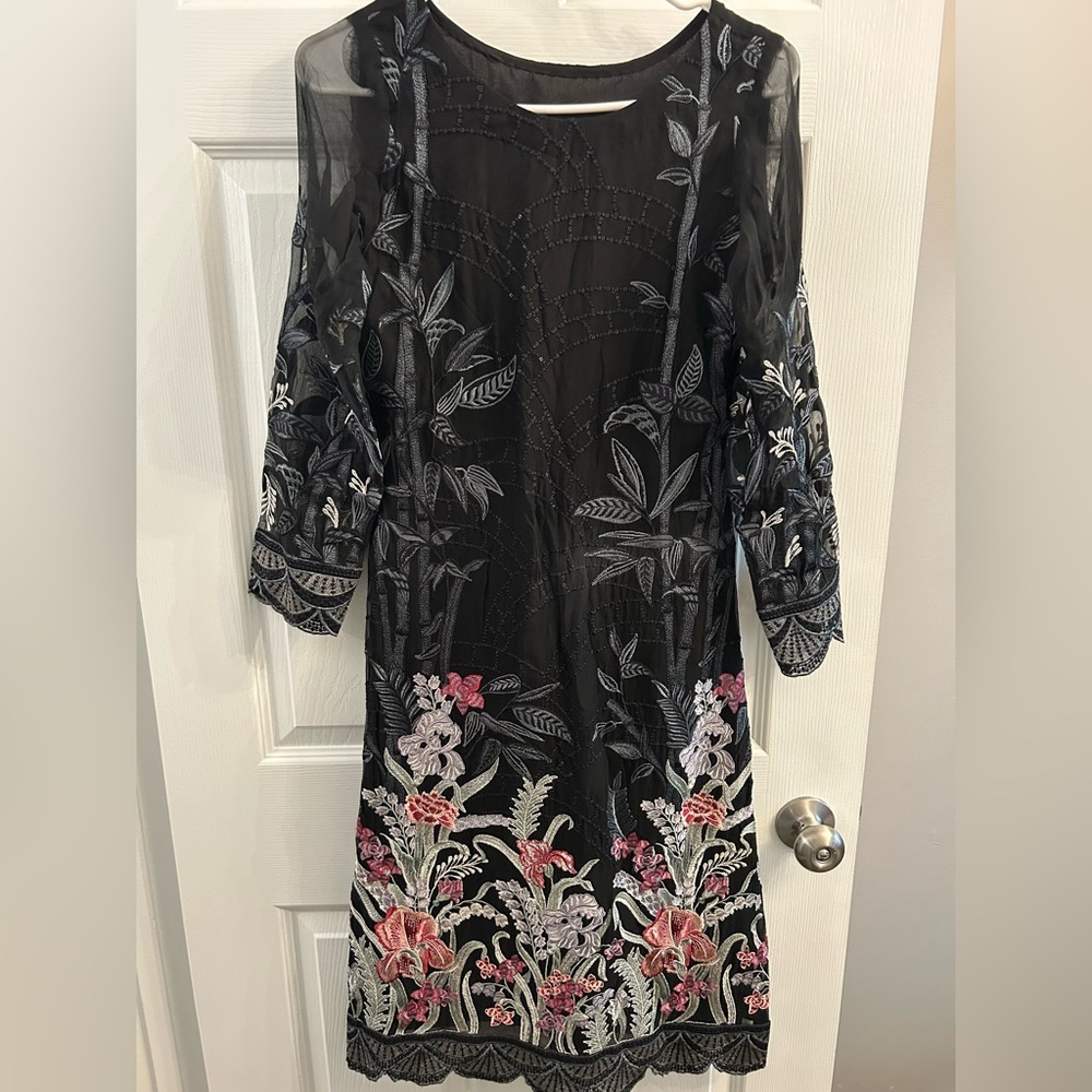 Jazmin Pakistani Black Floral Embroidered Dress